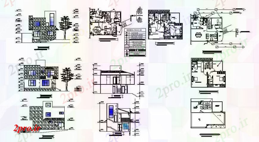 دانلود نقشه مسکونی  ، ویلایی ، آپارتمان   از نما طرحی آپارتمان   و بخش (کد116175)