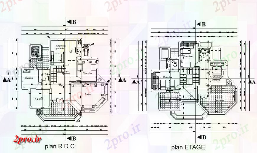 دانلود نقشه مسکونی ، ویلایی ، آپارتمان طراحی ویلا جزئیات 14 در 16 متر (کد116196)