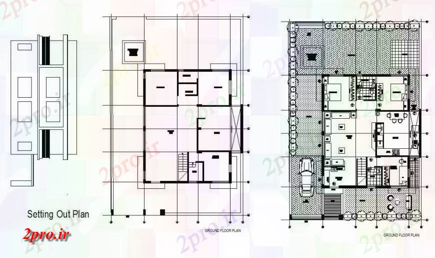 دانلود نقشه مسکونی ، ویلایی ، آپارتمان از خانه مشتری دو بعدی جزئیات ac 9 در 12 متر (کد116198)