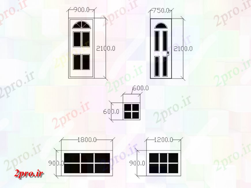 دانلود نقشه مسکونی ، ویلایی ، آپارتمان از سه اطاق خواب ویلا برای جزئیات دو بعدی 8 در 13 متر (کد116225)