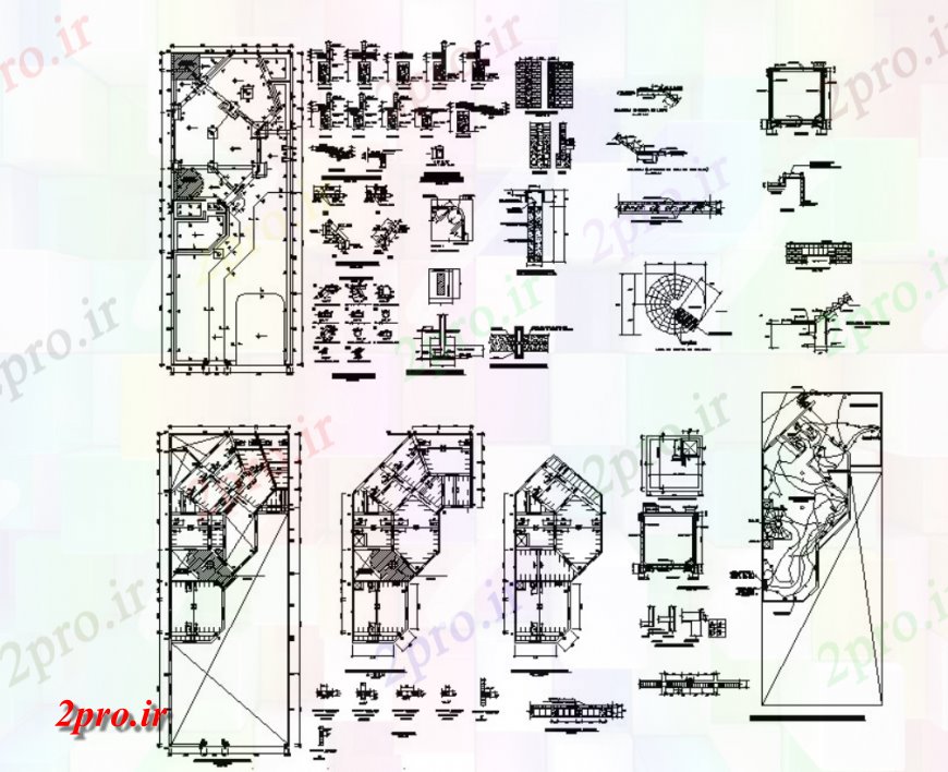 دانلود نقشه مسکونی ، ویلایی ، آپارتمان مسکن ناآشنا جزئیات 10 در 18 متر (کد116232)