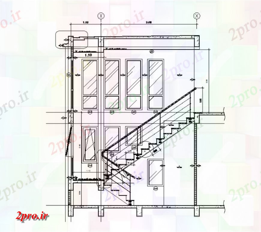 دانلود نقشه مسکونی ، ویلایی ، آپارتمان از خانه طراحی مدل جزئیات دو بعدی 8 در 15 متر (کد116236)