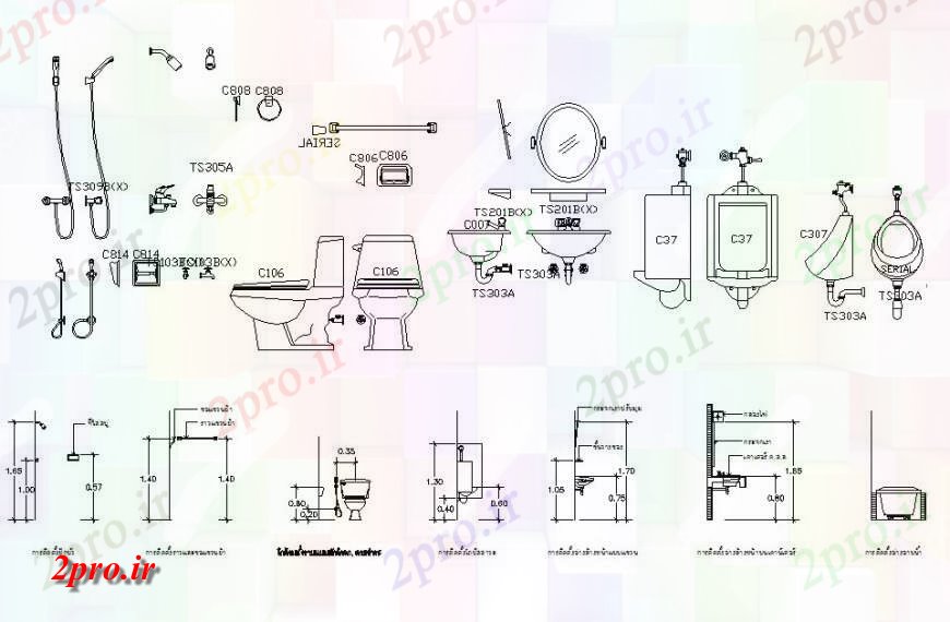 دانلود نقشه مسکونی ، ویلایی ، آپارتمان طراحی مدل جزئیات خانه 9 در 40 متر (کد116238)