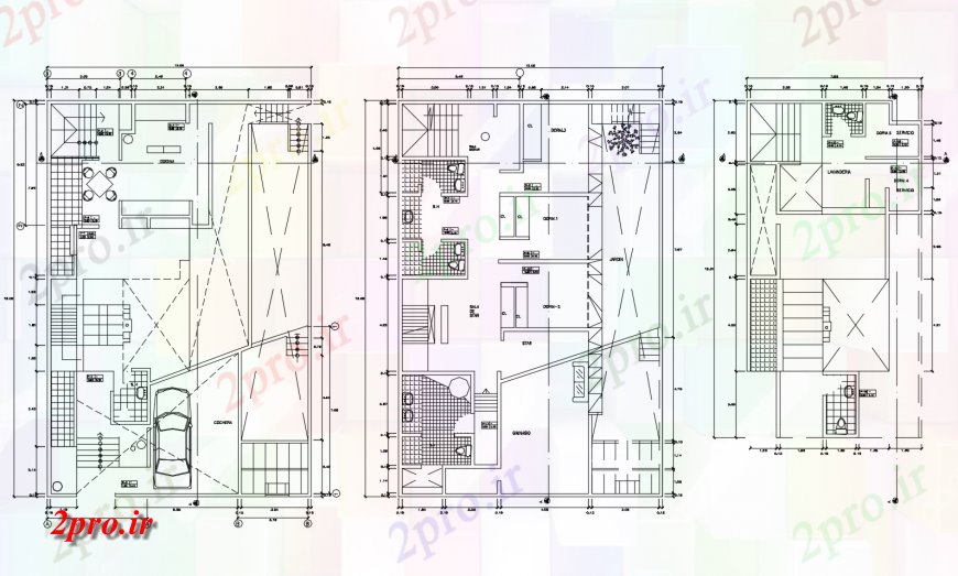 دانلود نقشه مسکونی ، ویلایی ، آپارتمان طراحی مدل خانه 15 در 20 متر (کد116258)