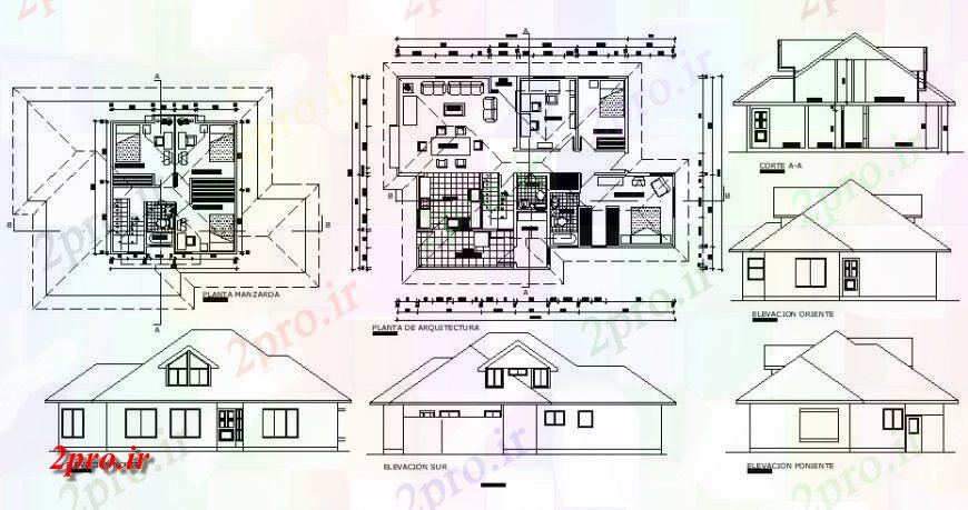 دانلود نقشه مسکونی  ، ویلایی ، آپارتمان  خانه طراحی طرحی نما با یک بخش  (کد116291)