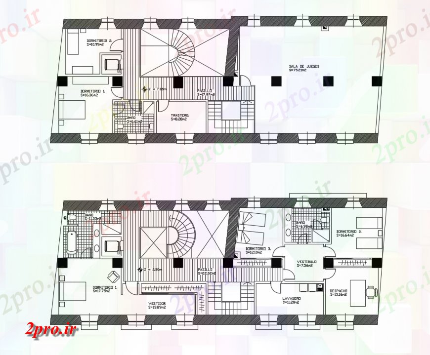 دانلود نقشه مسکونی ، ویلایی ، آپارتمان خانه ناآشنا مدل 9 در 24 متر (کد116307)