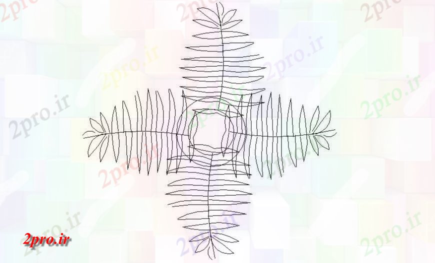 دانلود نقشه درختان و گیاهان کارخانه دو بعدی  با بلوک مرخصی  (کد116468)