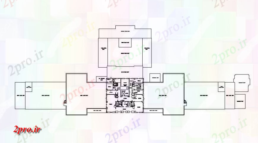 دانلود نقشه بیمارستان - درمانگاه - کلینیک طبقه بیمارستان دو بعدی واحد 18 در 21 متر (کد116527)