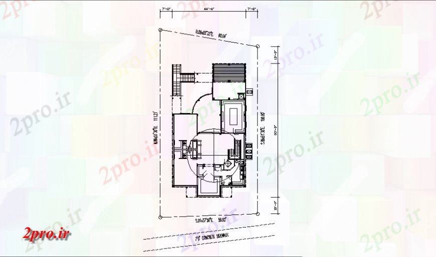 دانلود نقشه مسکونی ، ویلایی ، آپارتمان طرحی طبقه از خانه در خودکار 13 در 23 متر (کد116619)