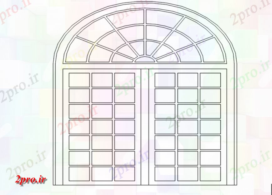 دانلود نقشه جزئیات طراحی در و پنجره   طراحی پنجره نما دو بعدی   (کد116624)