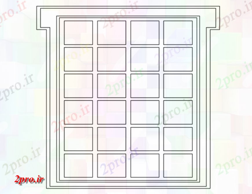 دانلود نقشه جزئیات طراحی در و پنجره    طراحی پنجره نما دو بعدی   (کد116626)