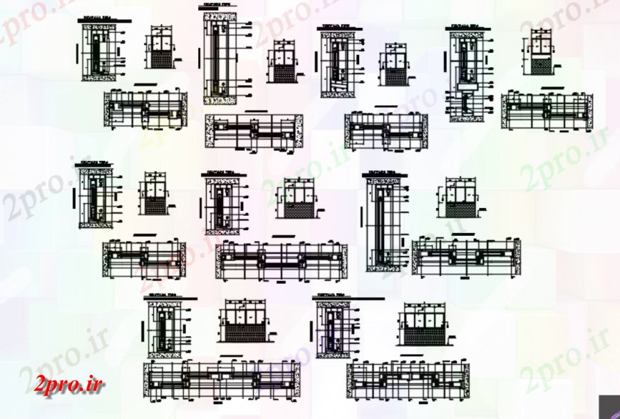 دانلود نقشه طراحی جزئیات ساختار  از جزئیات مربوط به  پنجره کامل دو بعدی  (کد116639)