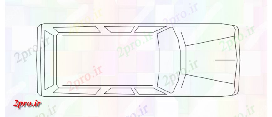 دانلود نقشه بلوک وسایل نقلیه  از نمای بالای دو بعدی  ماشین جزئیات  (کد116640)