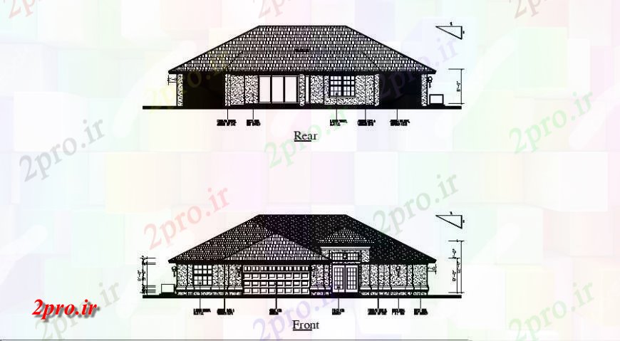 دانلود نقشه مسکونی  ، ویلایی ، آپارتمان  خانه مسکونی طراحی جزئیات  دو بعدی   (کد116644)