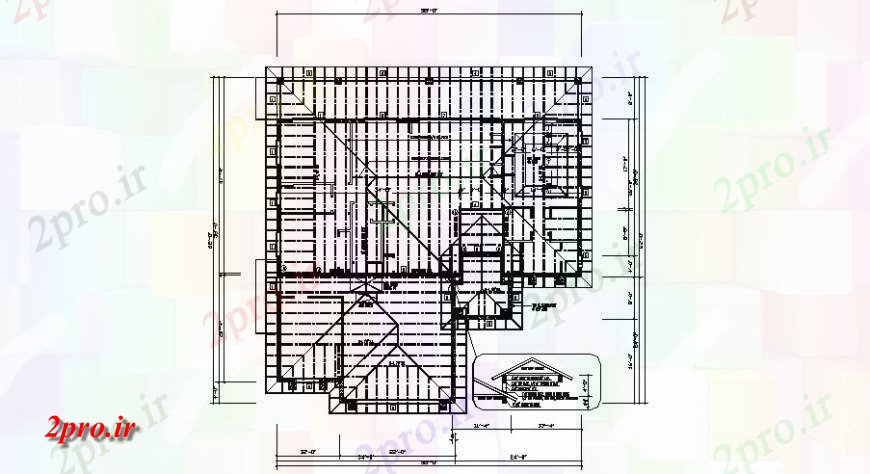 دانلود نقشه جزئیات ساخت و ساز سقف ساختار جزئیات طرحی  دو بعدی   (کد116650)