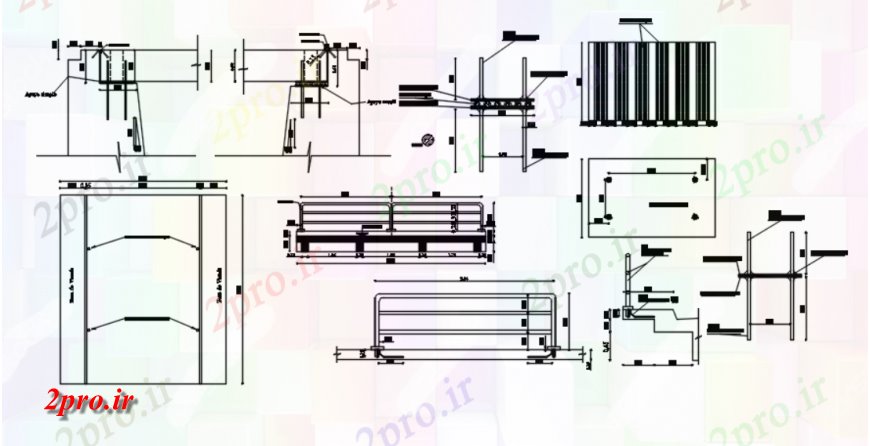 دانلود نقشه طراحی جزئیات ساختار  دال دو بعدی  جزئیات  (کد116660)