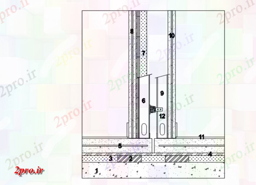 دانلود نقشه طراحی جزئیات ساختار  از عایق صوتی جزئیات  (کد116684)