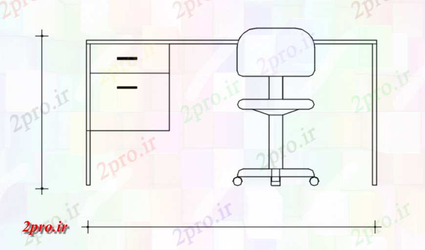 دانلود نقشه میز و صندلی  از میز و صندلی دو بعدی  جزئیات  (کد116693)