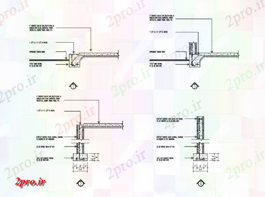 دانلود نقشه جزئیات ساخت و ساز دیوار برش های متعدد ساختار سازنده جزئیات طراحی   (کد116725)