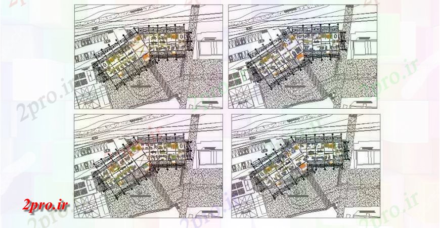 دانلود نقشه ساختمان اداری - تجاری - صنعتی جزئیات طرحی طبقه طرحی توزیع دفتر مرکز مدنی ساخت 13 در 66 متر (کد116746)