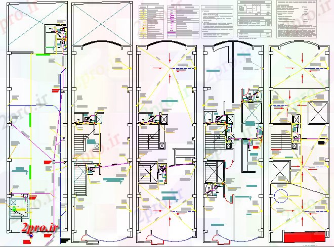 دانلود نقشه ساختمان اداری - تجاری - صنعتی جزئیات نصب و راه اندازی بهداشتی تمام طبقات ساختمان اداری 14 در 47 متر (کد116747)