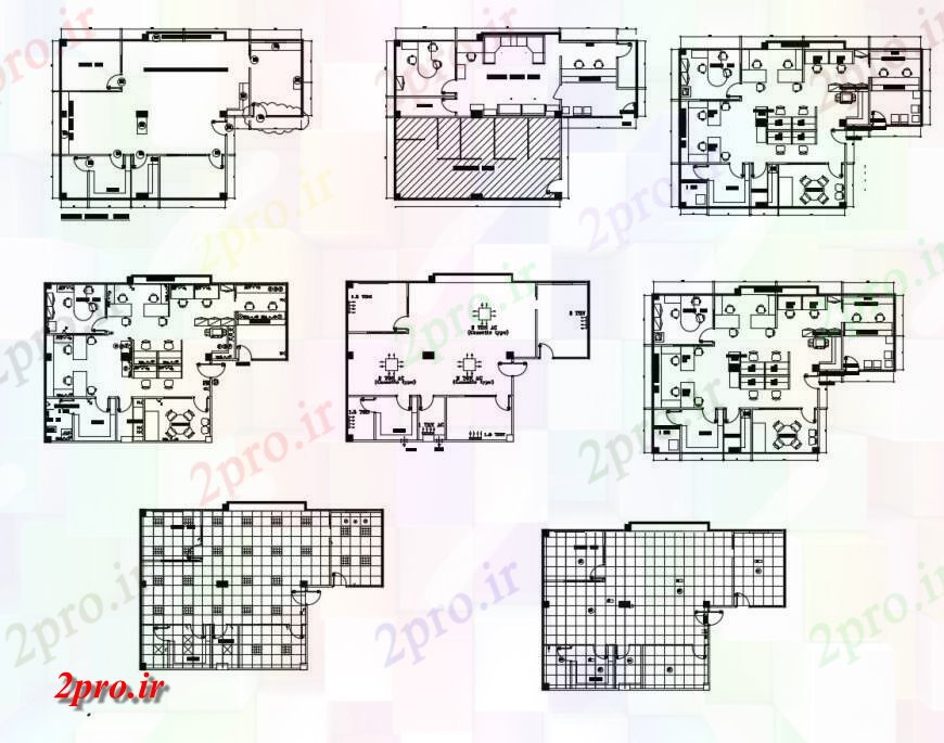 دانلود نقشه ساختمان اداری - تجاری - صنعتی دفتر مدیریت ساخت و ساز طرحی طبقه و نقشه پوشش 9 در 14 متر (کد116787)