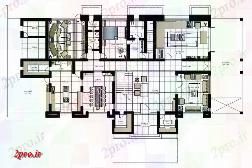 دانلود نقشه مسکونی ، ویلایی ، آپارتمان زیبا خانواده یک طرحی معماری خانه طرح 16 در 23 متر (کد116794)