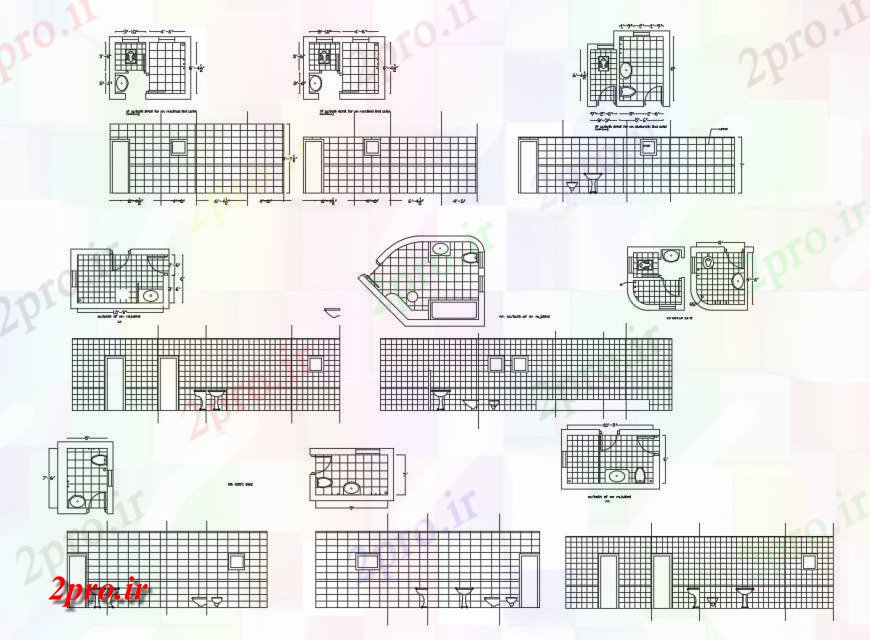 دانلود نقشه حمام مستر توالت خانه همه بخش طرفه و برنامه ها و نصب و راه اندازی جزئیات (کد116821)