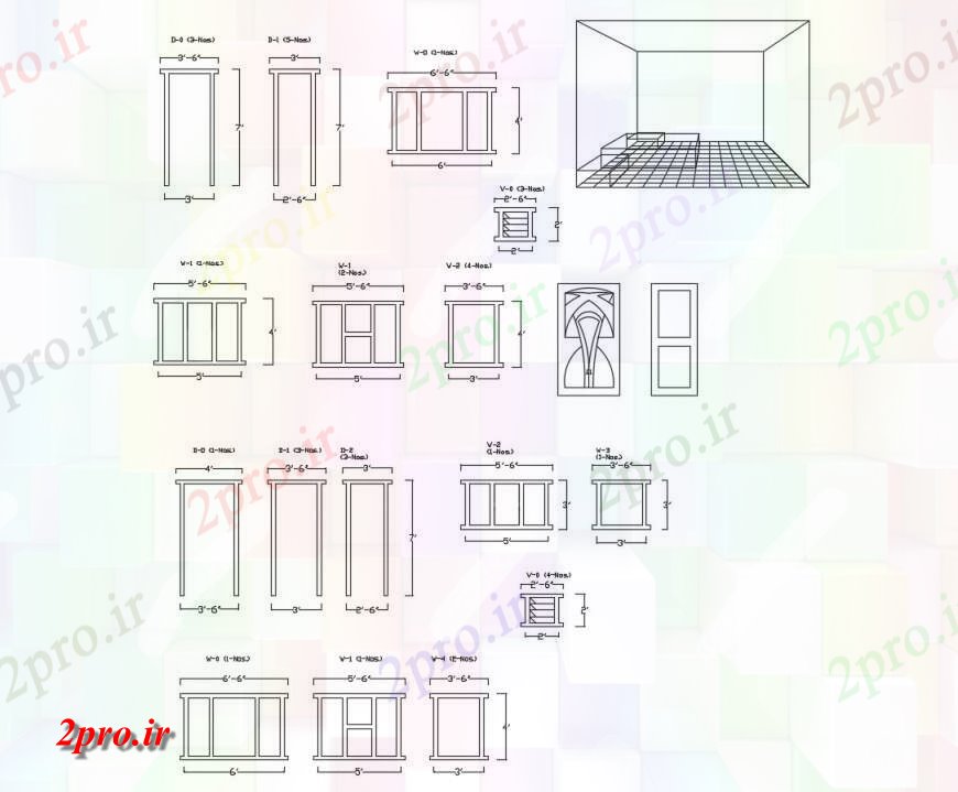 دانلود نقشه حمام مستر مبلمان اتاق خواب خلاق و اتاق خواب ایزومتریک طرح (کد116839)