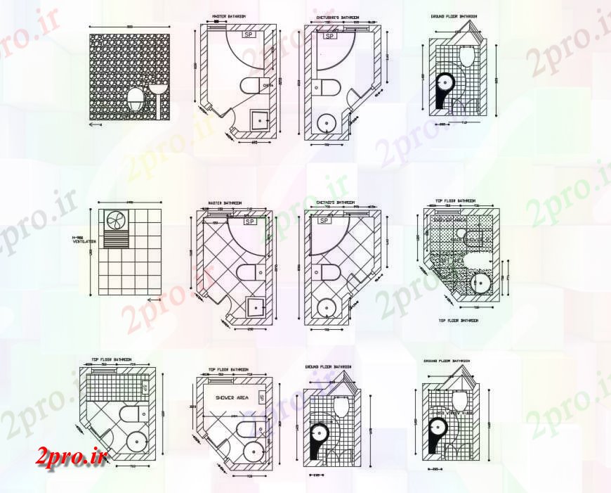 دانلود نقشه حمام مستر خدمات به ترتیب محبوبیت بهداشتی، برنامه ریزی و نصب و راه اندازی  (کد116855)