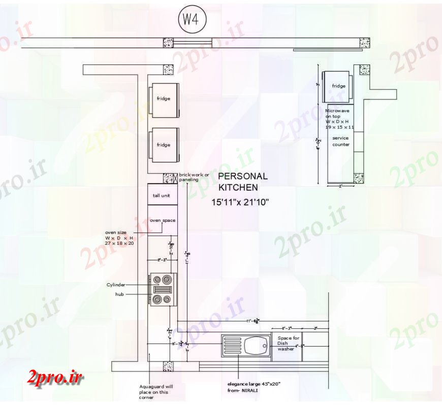 دانلود نقشه آشپزخانه طراحی معماری خانه آشپزخانه شخصی با مبلمان جزئیات طراحی  (کد116858)