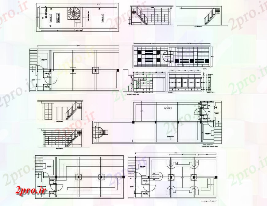 دانلود نقشه مسکونی ، ویلایی ، آپارتمان خانه مسکونی تمام بخش، برنامه ریزی و خودکار طرفه جزئیات طراحی 7 در 20 متر (کد116870)