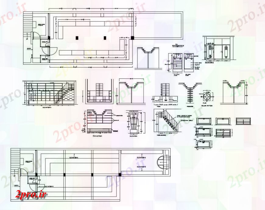 دانلود نقشه مسکونی ، ویلایی ، آپارتمان خانه بخش پله و ساختار سازنده 4 در 12 متر (کد116871)