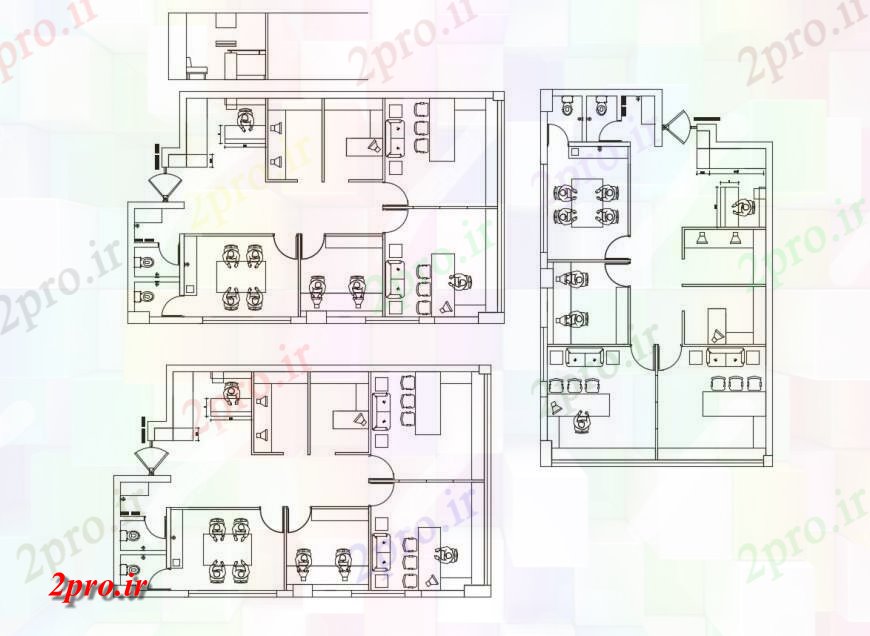 دانلود نقشه ساختمان اداری - تجاری - صنعتی شرکت ساختمان اداری توزیع طرحی طبقه با مبلمان طراحی جزئیات 8 در 12 متر (کد116879)