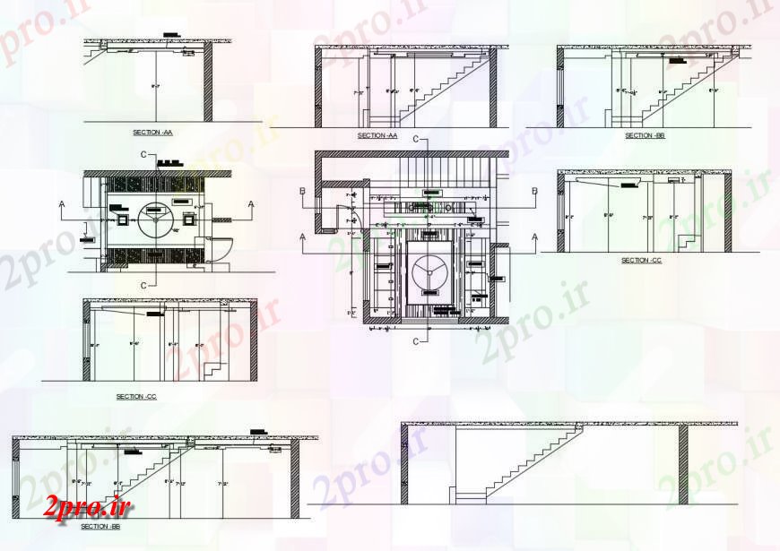 دانلود نقشه مسکونی ، ویلایی ، آپارتمان House تمام بخش طرفه، بخش راه پله و خودکار 17 در 19 متر (کد116888)