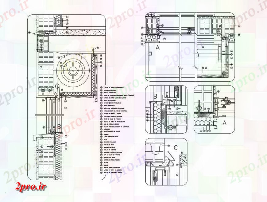 دانلود نقشه جزئیات طراحی در و پنجره  خلاق کور ساختار  پنجره اسکرول طراحی جزئیات (کد117113)