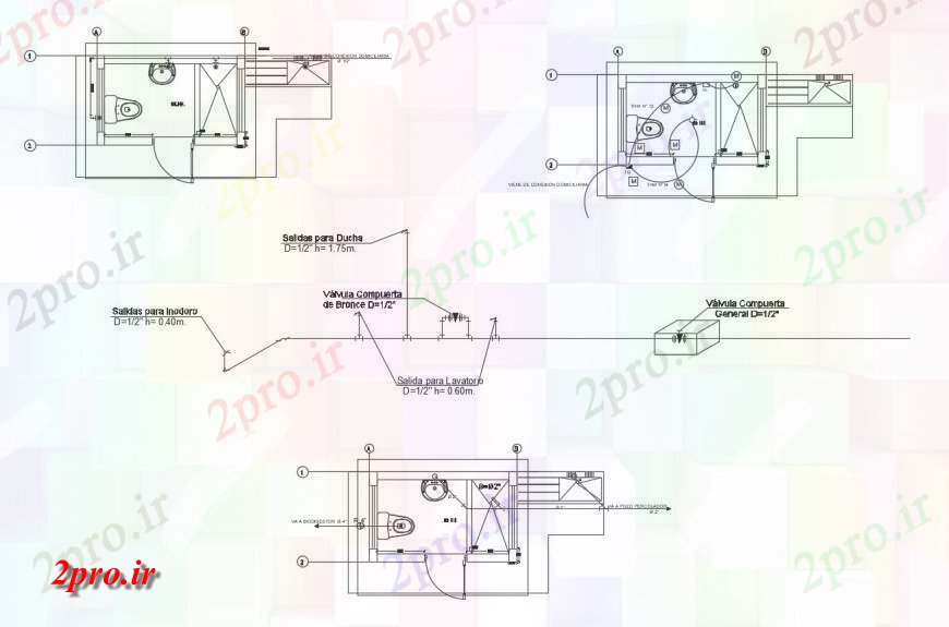 دانلود نقشه حمام مستر طرحی خانه توالت کوچک و نصب و راه اندازی (کد117116)