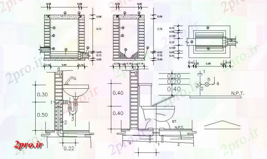 دانلود نقشه بلوک های بهداشتی واحد بهداشتی جزئیات نما طراحی در  اتوکد (کد117163)