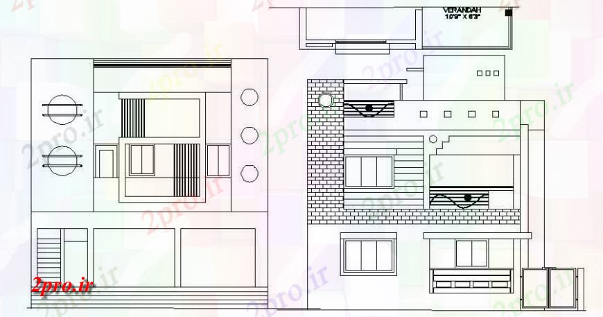 دانلود نقشه مسکونی  ، ویلایی ، آپارتمان  نما از طراحی آپارتمان   در  اتوکد (کد117169)