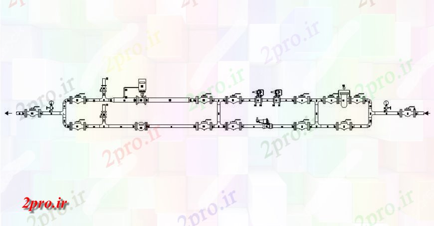 دانلود نقشه جزئیات لوله کشی جریان لوله بلوک دیاگرام رسم  دو بعدی   (کد117176)