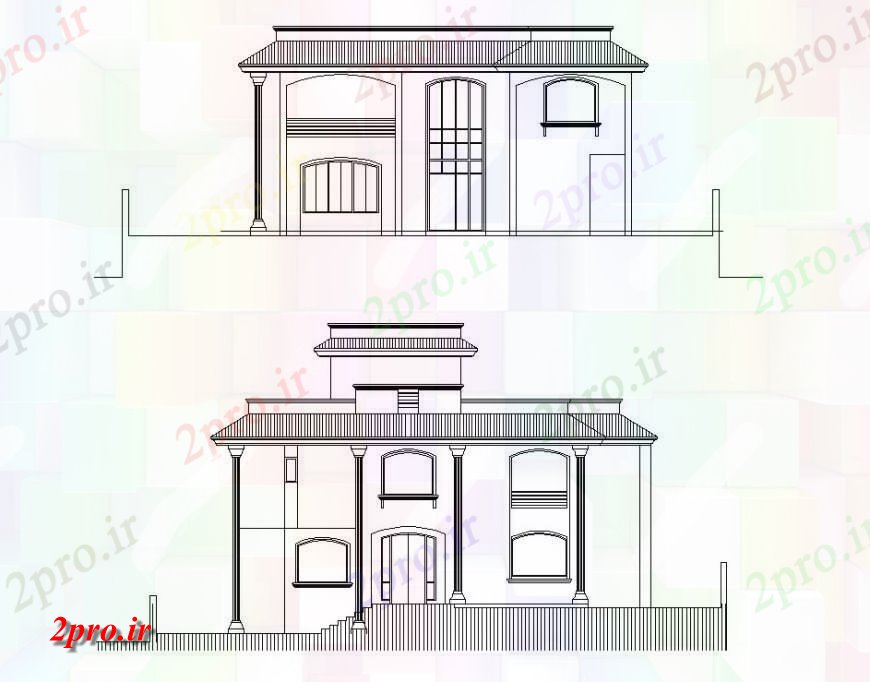 دانلود نقشه مسکونی ، ویلایی ، آپارتمان جبهه و جزئیات نما تماس از یک خانواده خانه مسکونی طراحی جزئیات 13 در 15 متر (کد117228)