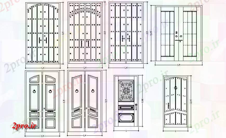 دانلود نقشه جزئیات طراحی در و پنجره  جزئیات درب طراحی  (کد117254)