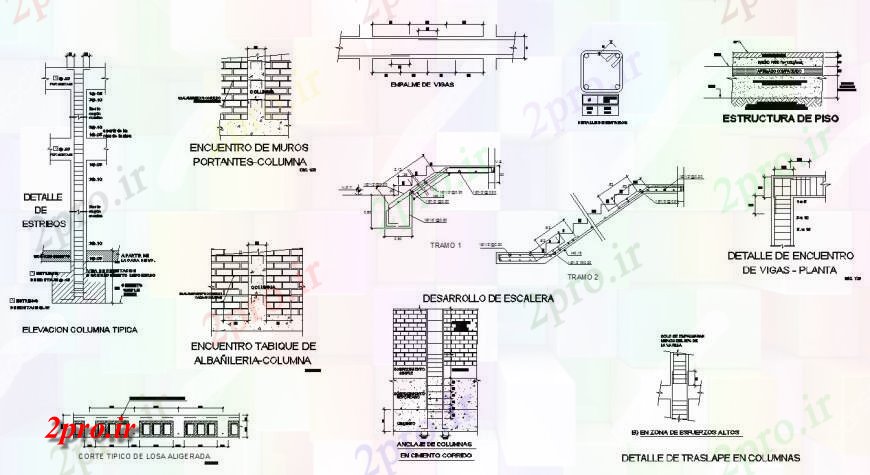 دانلود نقشه جزئیات پله و راه پله   راه پله، ساخت و ساز دیوار و ساخت و ساز ستون جزئیات از خانه (کد117273)