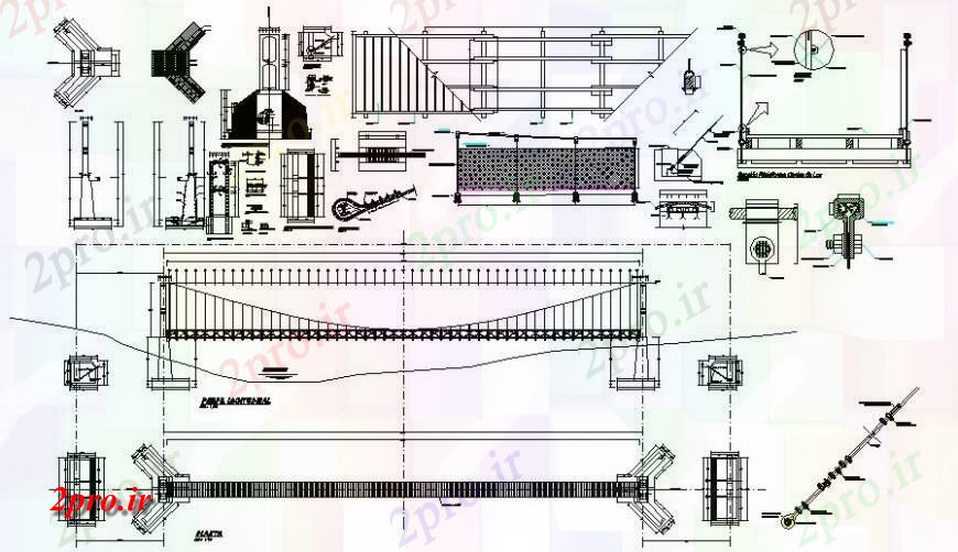 دانلود نقشه جزئیات ساخت پل ساختار طرحی پل و حفظ طراحی دیوار  (کد117381)
