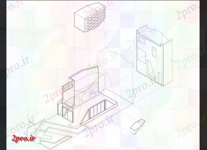 دانلود نقشه حمام مستر اتاق خواب مدل ایزومتریک جزئیات طراحی   (کد117413)