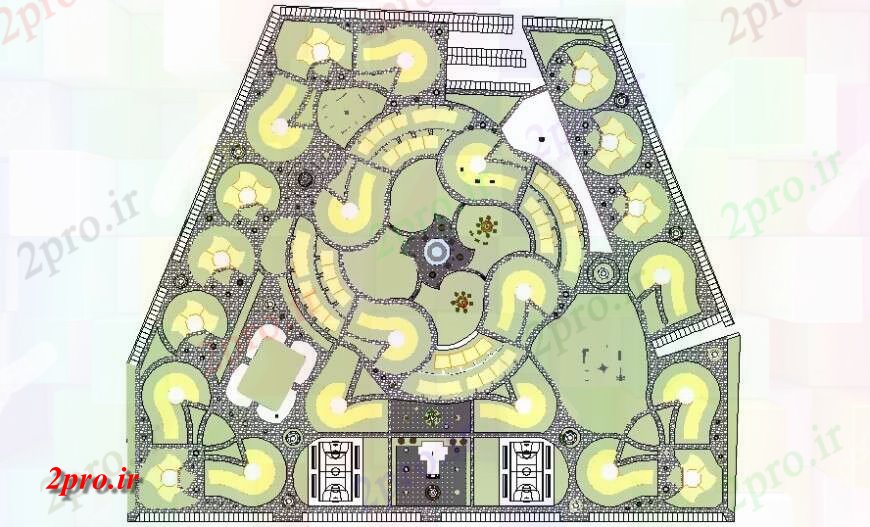 دانلود نقشه پارک - باغ    عمومی محوطه سازی طراحی بلوک های منطقه را در  اتوکد (کد117454)