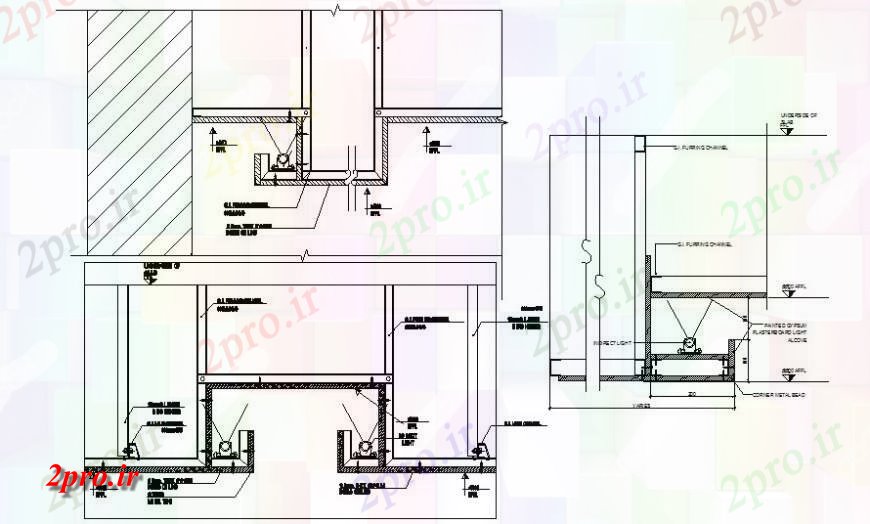 دانلود نقشه طراحی جزئیات ساختار جزئیات بخشی از ساختار دو بعدی    (کد117462)