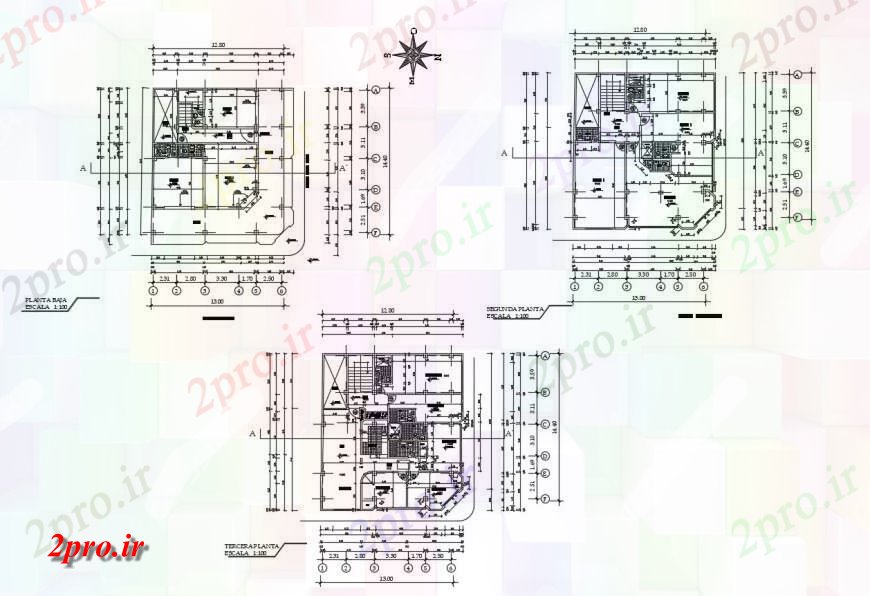 دانلود نقشه مسکونی ، ویلایی ، آپارتمان نصب و راه اندازی لوله کشی با طرحی سه طبقه خانه ساختمان 14 در 15 متر (کد117472)