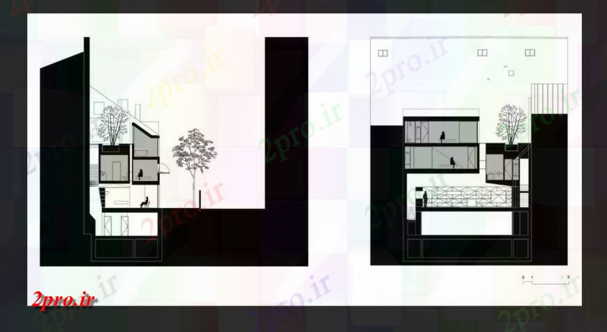 دانلود نقشه مسکونی  ، ویلایی ، آپارتمان  سه سطح خانه بخش سازنده طراحی  جزئیات  (کد117502)