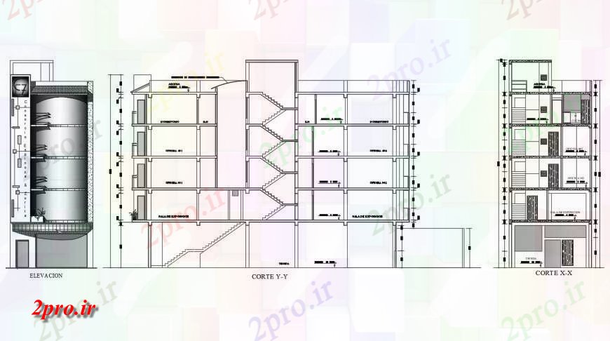 دانلود نقشه مسکونی  ، ویلایی ، آپارتمان  نما اصلی و هر دو طرفه جزئیات طراحی مقطعی آپارتمان   ساخت و ساز (کد117571)